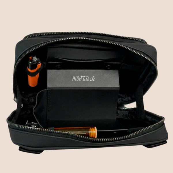 HIGHTÄSCH® Pusher Bag opened with workstation, lighter and inlays