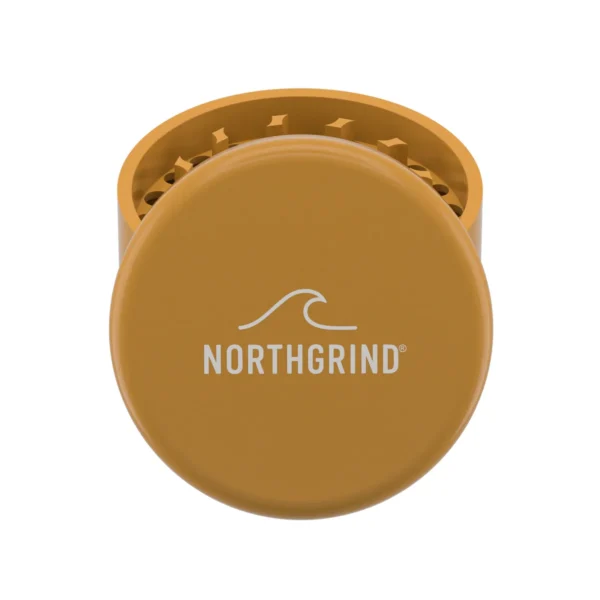 NORTHGRIND® Premium Ceramic Ultra Grinder Baltrum Tidal Amber (Yellow) – lid with logo