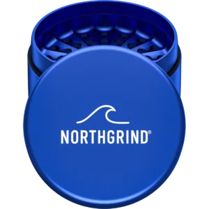 NORTHGRIND® Toothless Alu Grinder Langeoog Horizon Blue (Blue) – lid with logo