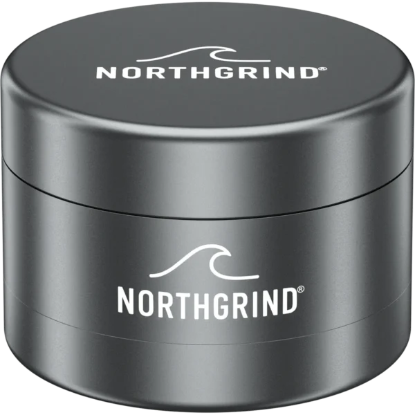 NORTHGRIND® Toothless Alu Grinder Langeoog Storm Rock (Grey) – angled top view