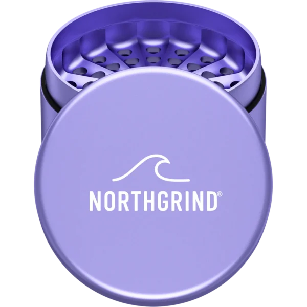 NORTHGRIND® Toothless Alu Grinder Langeoog Sea Lavender (Purple) – lid with logo