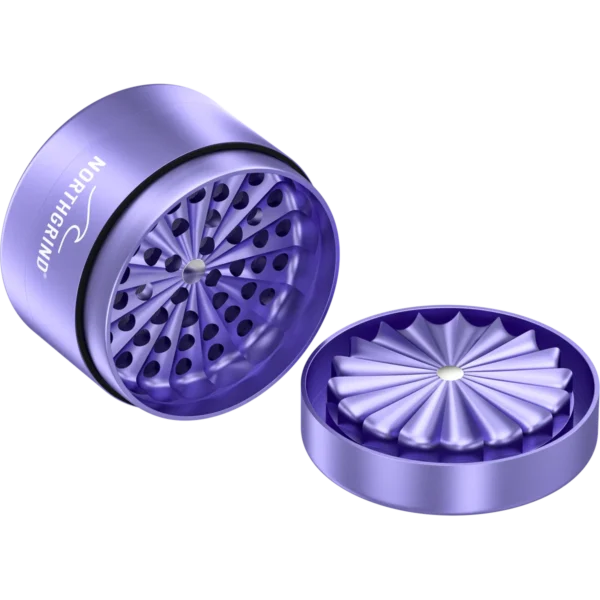 NORTHGRIND® Toothless Alu Grinder Langeoog Sea Lavender (Purple) – opened with Sunray rotor
