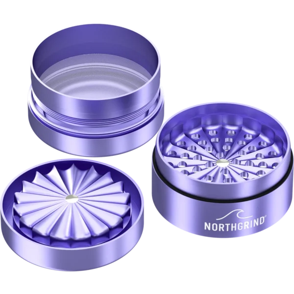 NORTHGRIND® Toothless Alu Grinder Langeoog Sea Lavender (Purple) – individual parts