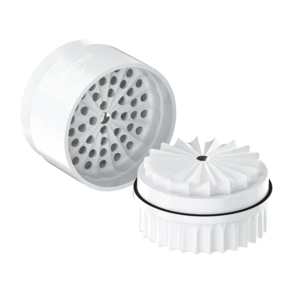 NORTHGRIND® Toothless Ceramic Grinder Norderney Arctic White (White) – opened with rotor system