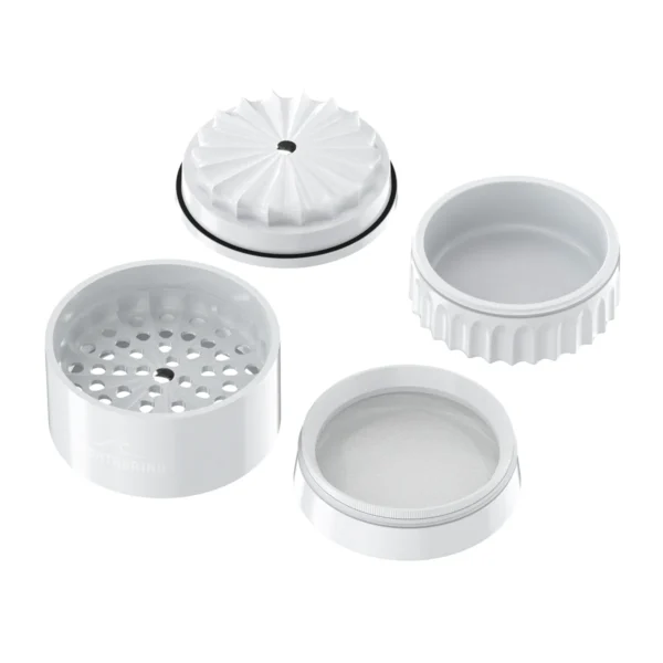 NORTHGRIND® Toothless Ceramic Grinder Norderney Arctic White (White) – individual parts